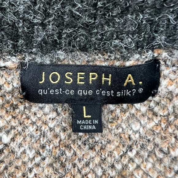 Joseph A Women's Tan Slate Plaid V-Neck Pullover Sweater Size Large - Picture 2 of 5